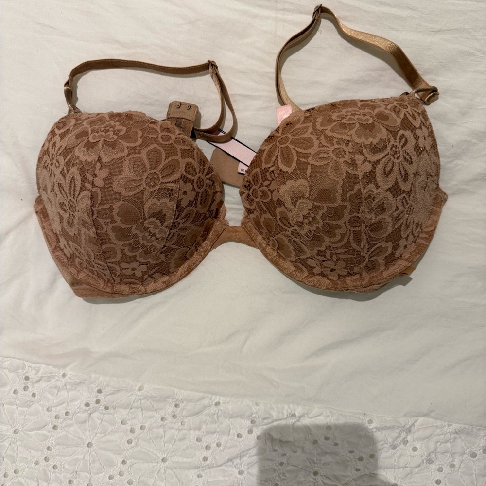 Lace Floral Nude Push Up Bra NWOT